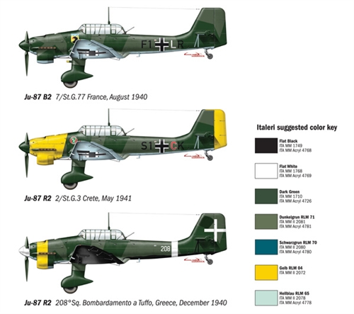Model Kit letadlo 1292 - JU-87 B-2/R-2 STUKA (1:72)
