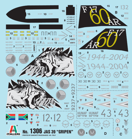 Model Kit letadlo 1306 - JAS 39 GRIPEN (1:72)