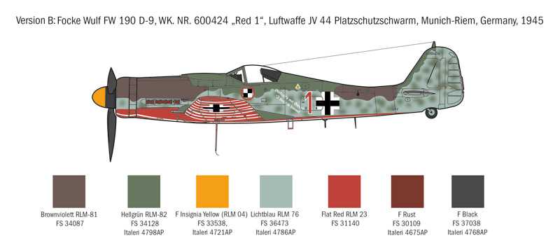 Model Kit letadlo 1312 - FOCKE WULF FW-190 D-9 (1:72)