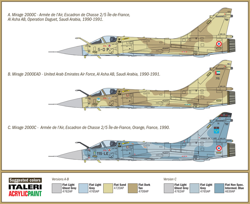 Model Kit letadlo 1381 - MIRAGE 2000 (1:72)
