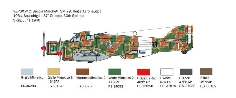 Model Kit letadlo 1412 - SM-79 Sparviero Bomber edition (1:72)