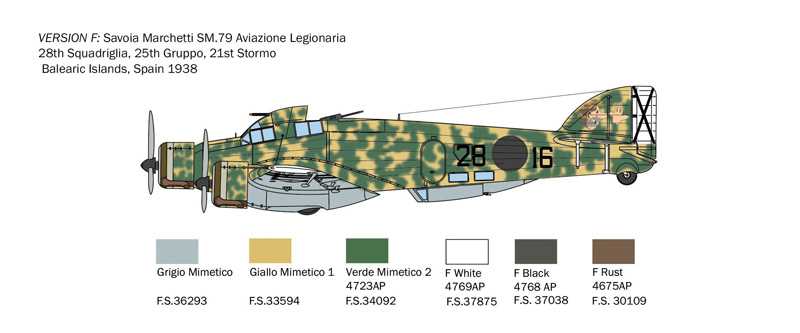 Model Kit letadlo 1412 - SM-79 Sparviero Bomber edition (1:72)