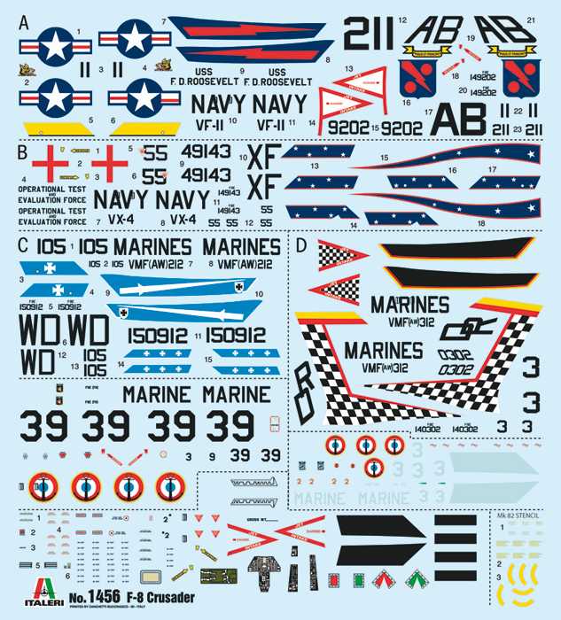 Model Kit letadlo 1456 - F-8E Crusader (1:72)