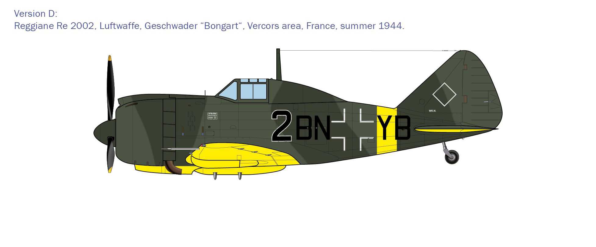 Model Kit letadlo 1472 - Reggiane Re.2002 Ariete (1:72)