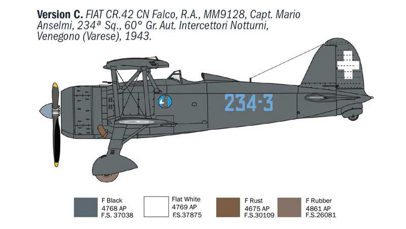 Model Kit letadlo 1485 - FIAT CR.42 CN "Falco" Night Fighter (1:72)