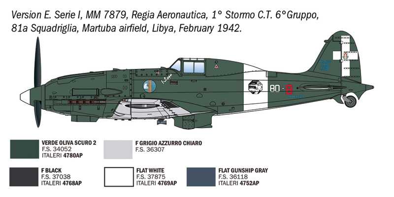 Model Kit letadlo 2524 - Macchi MC.202 Early Series (1:32)