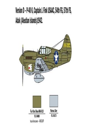 Italeri 1:48 P-40E/K Kittyhawk Bouwpakket - Gedetailleerd Plastic Modelvliegtuig Voor Hobby En Knutselen