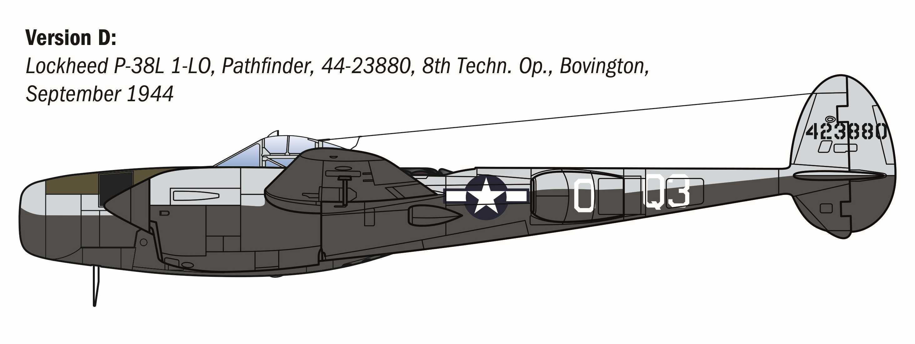 Model Kit letadlo 2834 - P-38J E.T.O. (1:48)