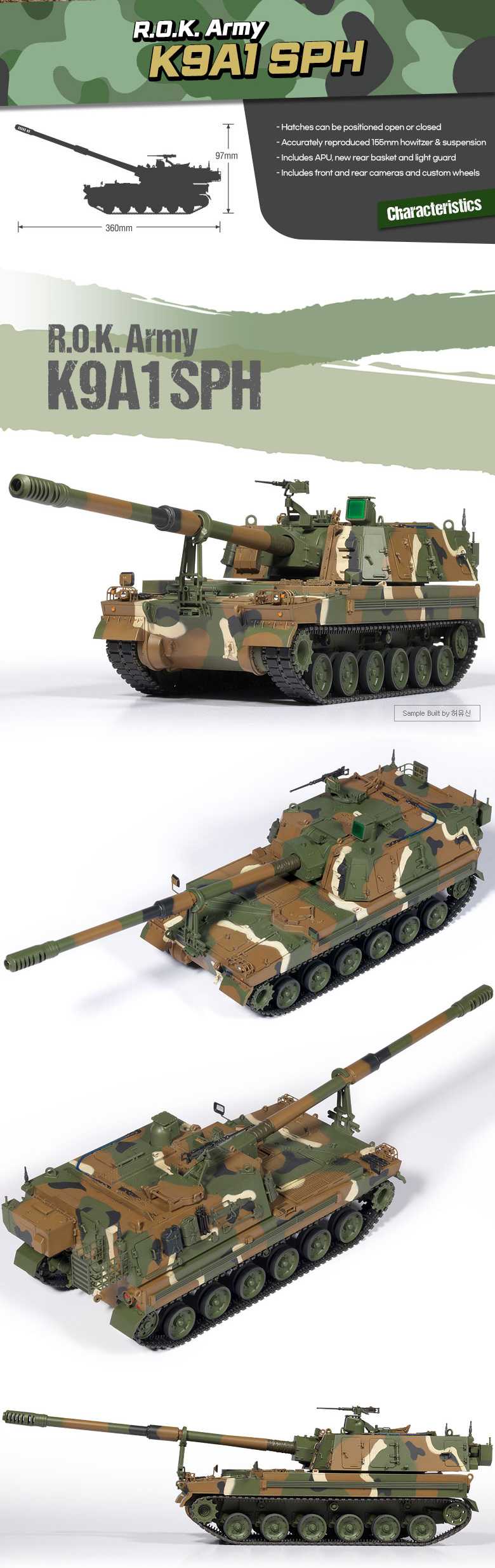 Model Kit military 13561 - R.O.K. Army K9A1 SPH (1:35)