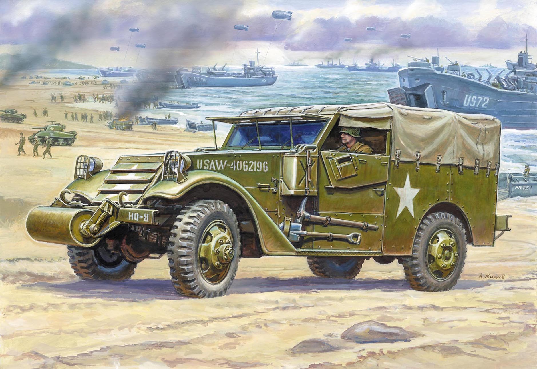 Model Kit military 3581 - M-3 Armored Scout Car with Canvas (1:35)