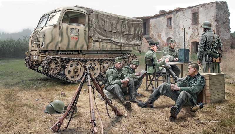 Model Kit military 6549 - STEYR RSO/01 with GERMAN SOLDIERS (1:35)