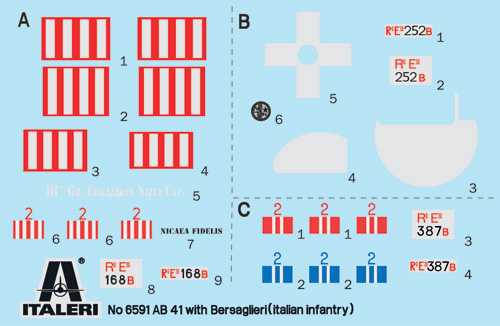Model Kit military 6591 - AB 41 with Bersaglieri Italian Infantry (1:35)
