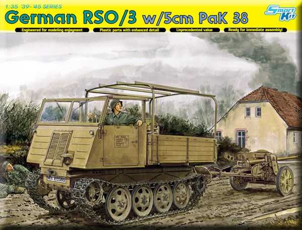 Model Kit military 6684 - GERMAN RSO/03 ARTILLÉRY TRACTOR w/5cm PaK 38 (SMART KIT) (1:35) 34-6684