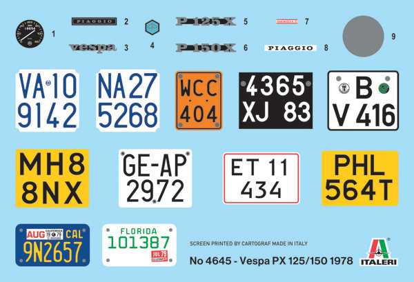 Model Kit motorka 4645 - Vespa PX 125/150 1978 (1:9)