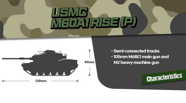 Model Kit tank 13425 - USMC M60A1 RISE (P) (1:72)