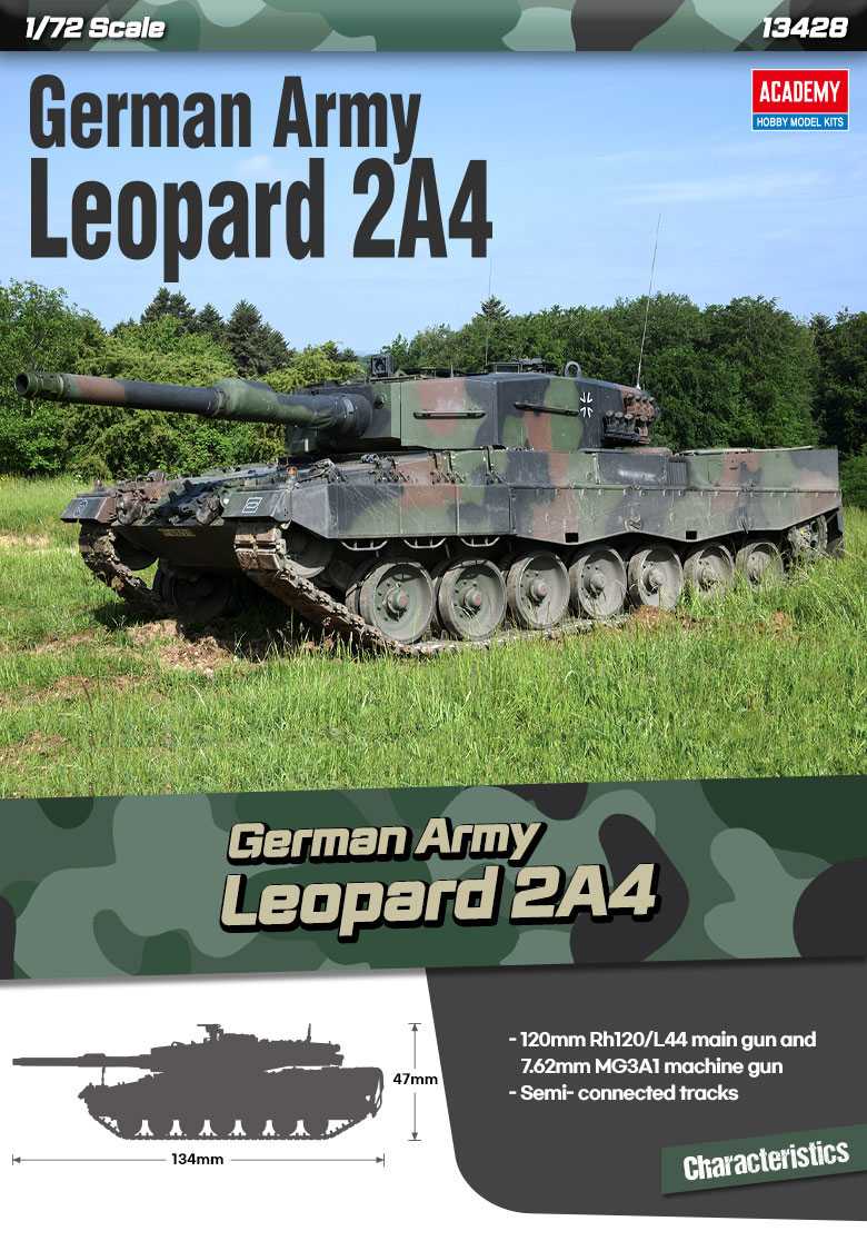 Model Kit tank 13428 - German Army Leopard 2A4 (1:72) 36-13428