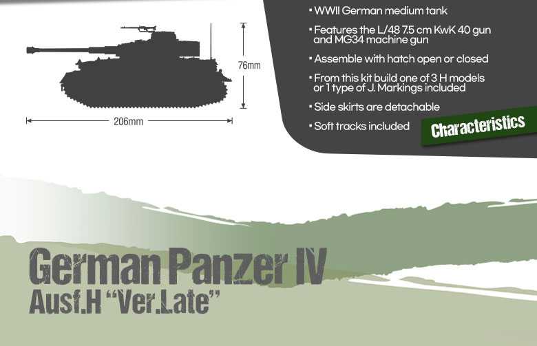 Model Kit tank 13528 - German Panzer IV Ausf.H "Ver.Late" (1:35)