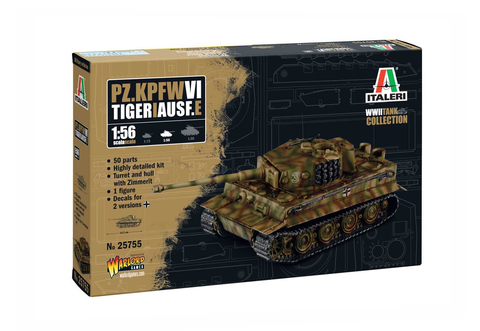 Model Kit tank 25755 - Pz. Kpfw. VI Tiger I (1:56) 33-25755