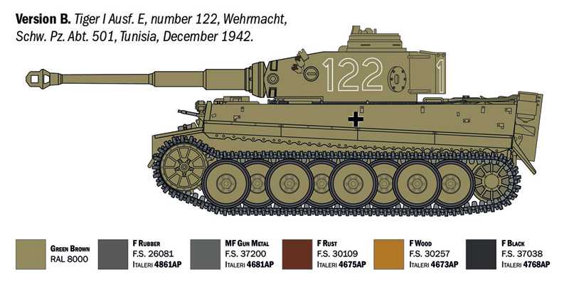 Model Kit tank 6767 - Pz. Kpfw. VI Tiger I Ausf. E/H1 (1:35)