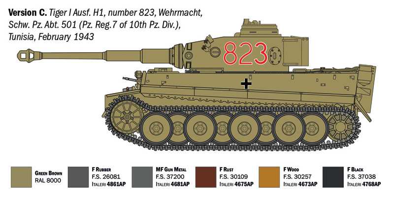 Model Kit tank 6767 - Pz. Kpfw. VI Tiger I Ausf. E/H1 (1:35)
