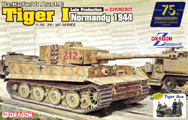 Model Kit tank 6947 - TIGER I LATE w/ZIMMERIT NORMANDY (1:35) 34-6947