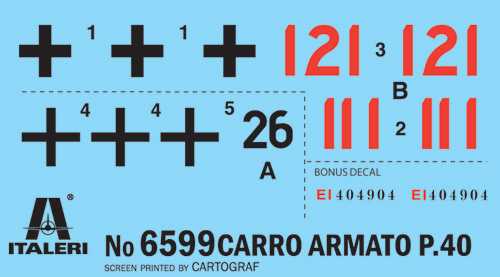 Model Kit tank PRM edice 6599 - CARRO ARMATO P 40 (1:35)