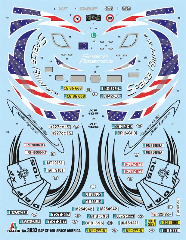 Model Kit truck 3933 - DAF XF105 Space America (1:24)