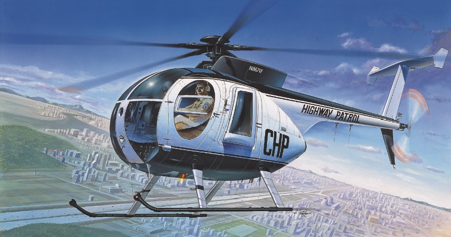 Model Kit vrtulník 12249 - HUGHES 500D POLICE HELICOPTER (1:48)