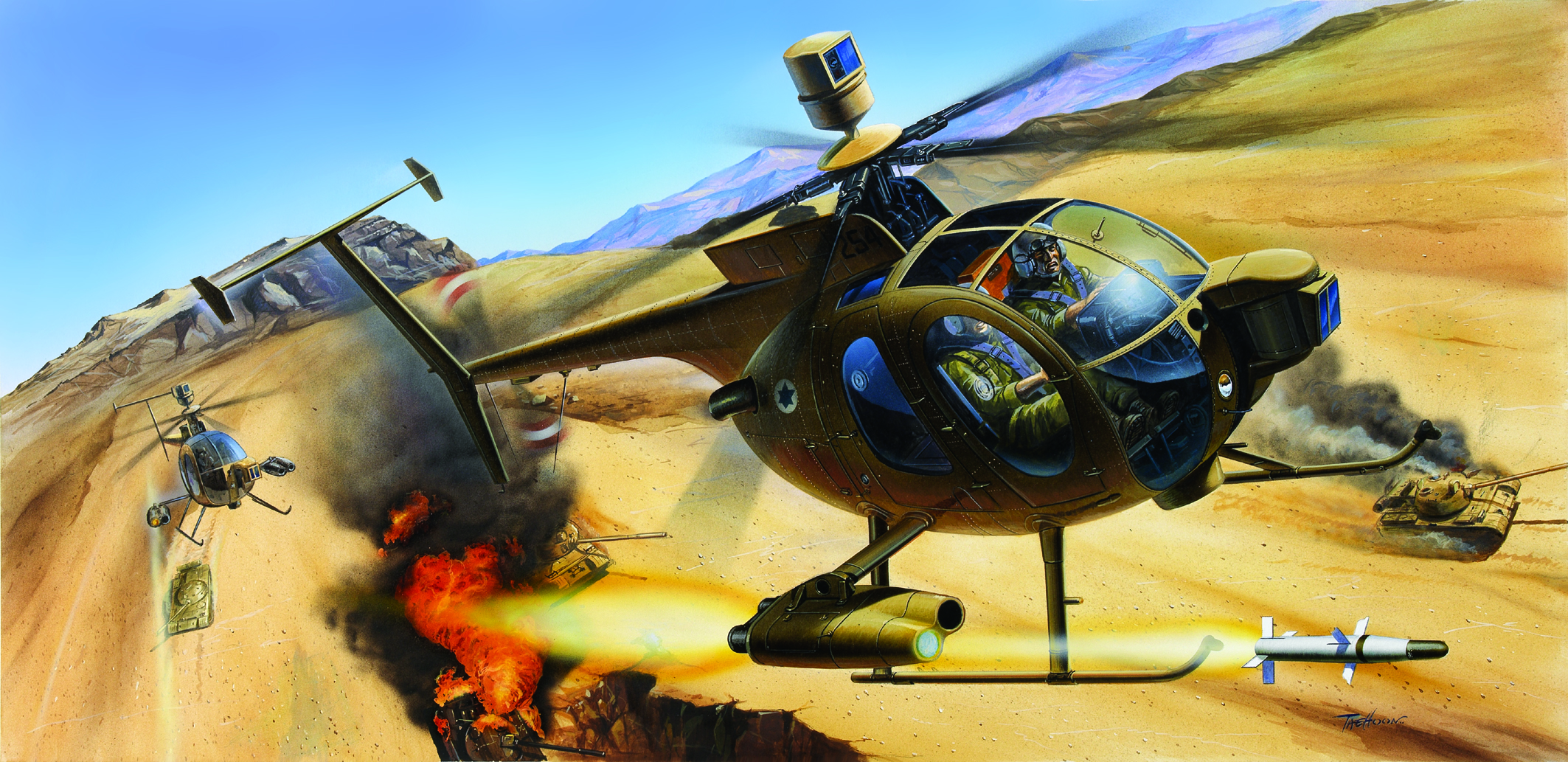 Model Kit vrtulník 12250 - HUGHES 500D TOW HELICOPTER (1:48)