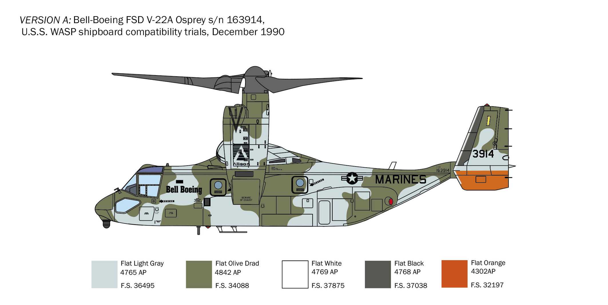 Model Kit vrtulník 1463 - V-22A Osprey (1:72)