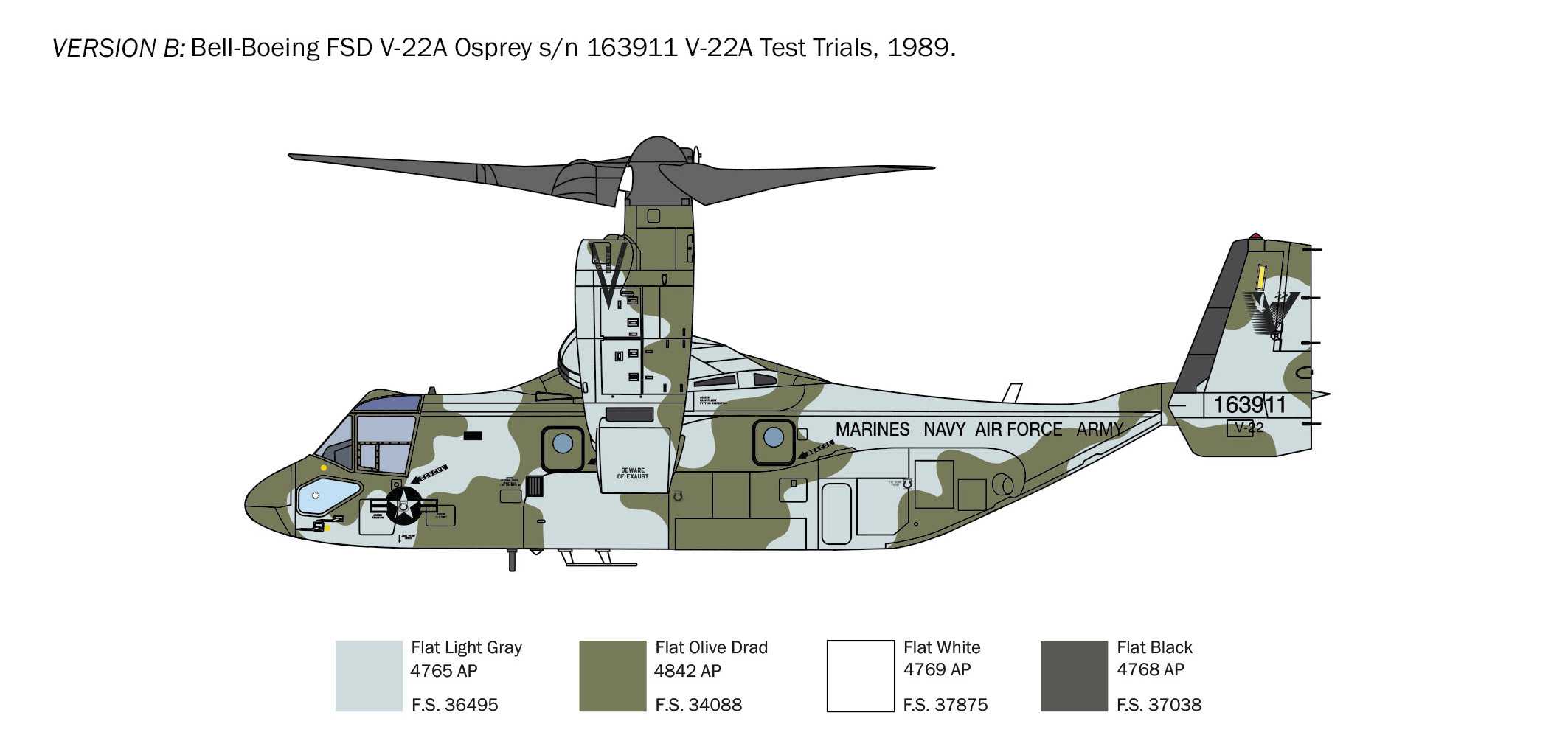 Model Kit vrtulník 1463 - V-22A Osprey (1:72)