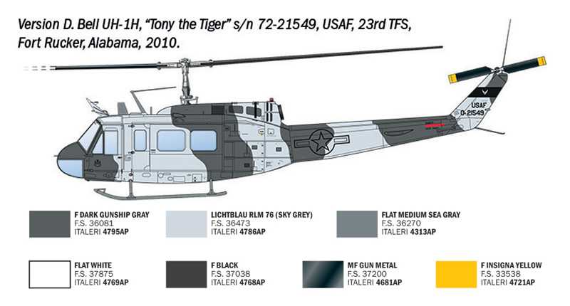 Model Kit vrtulník 2845 - AB.205 / UH-1D "SAR" (1:48)