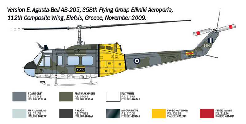 Model Kit vrtulník 2845 - AB.205 / UH-1D "SAR" (1:48)