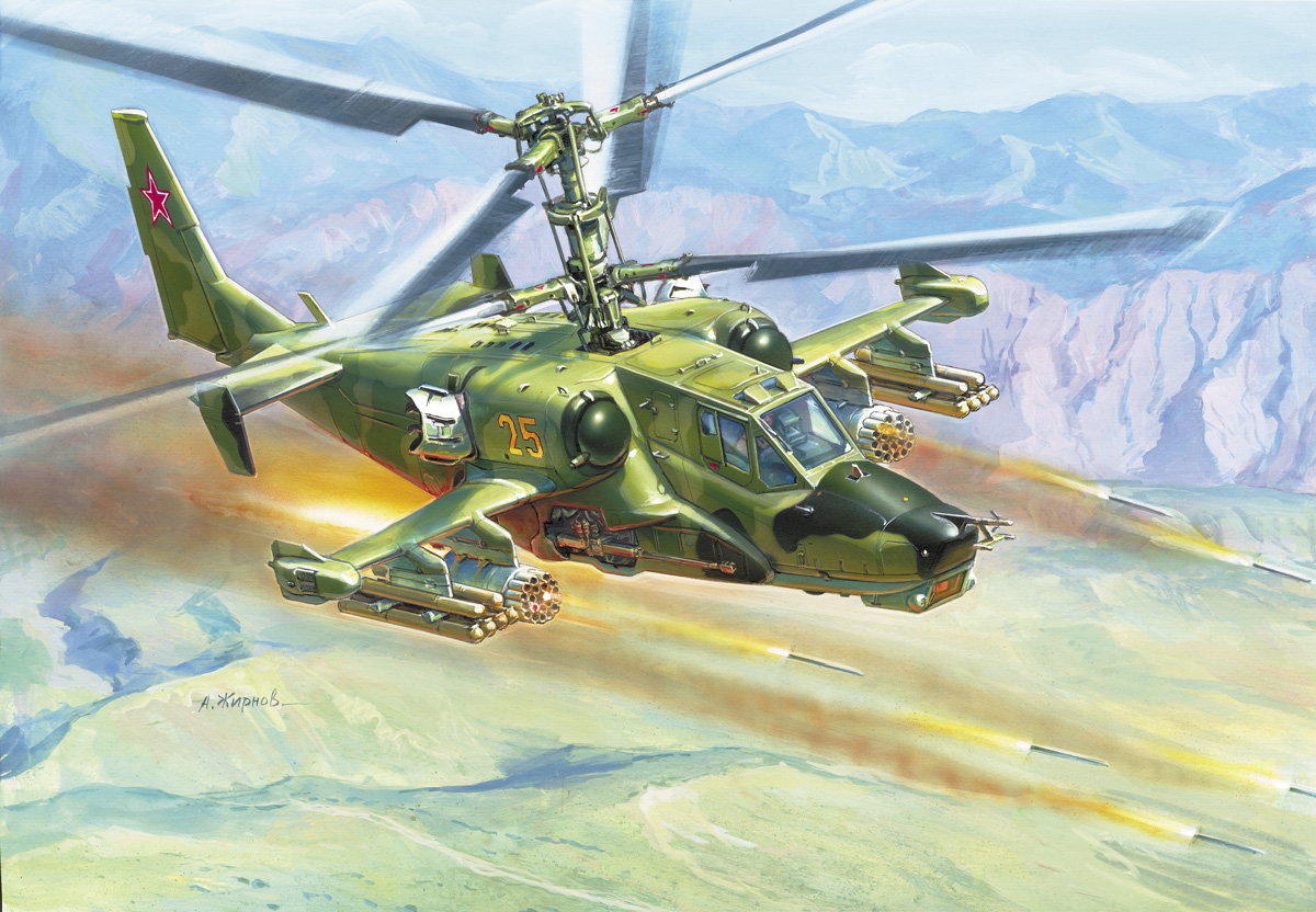 Model Kit vrtulník 7216 - Russian Attack Helicopter "Hokum" (re-release) (1:72)