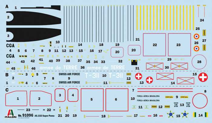 Model Kit vrtulník 91096 - AS332 Super Puma (1:72)