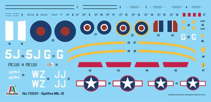 Model Set letadlo 72007 - Spitfire Mk. IX (1:72)