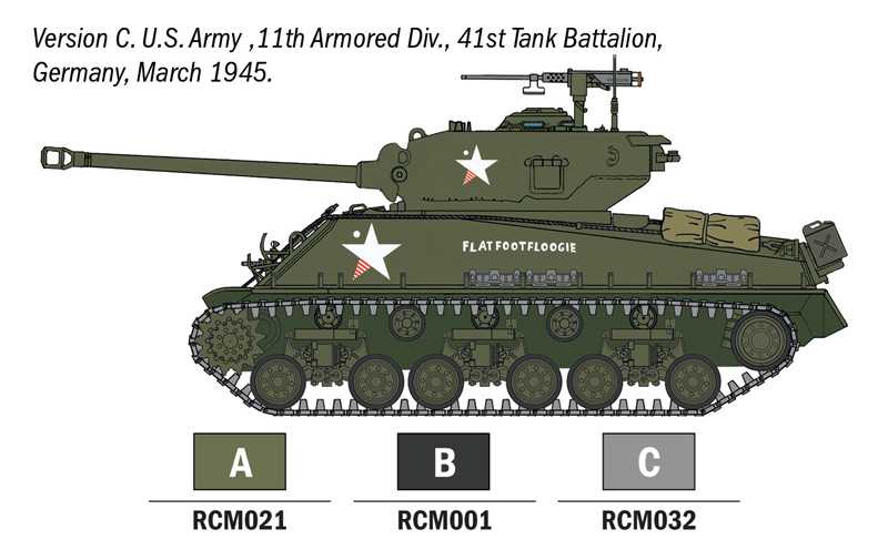 Model Set tank 75001 - M4A3E8 Sherman Fury (1:56)