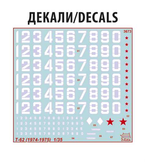 Model kit tank 3673 - T-62 Version 1974 - 1975 (1:35)