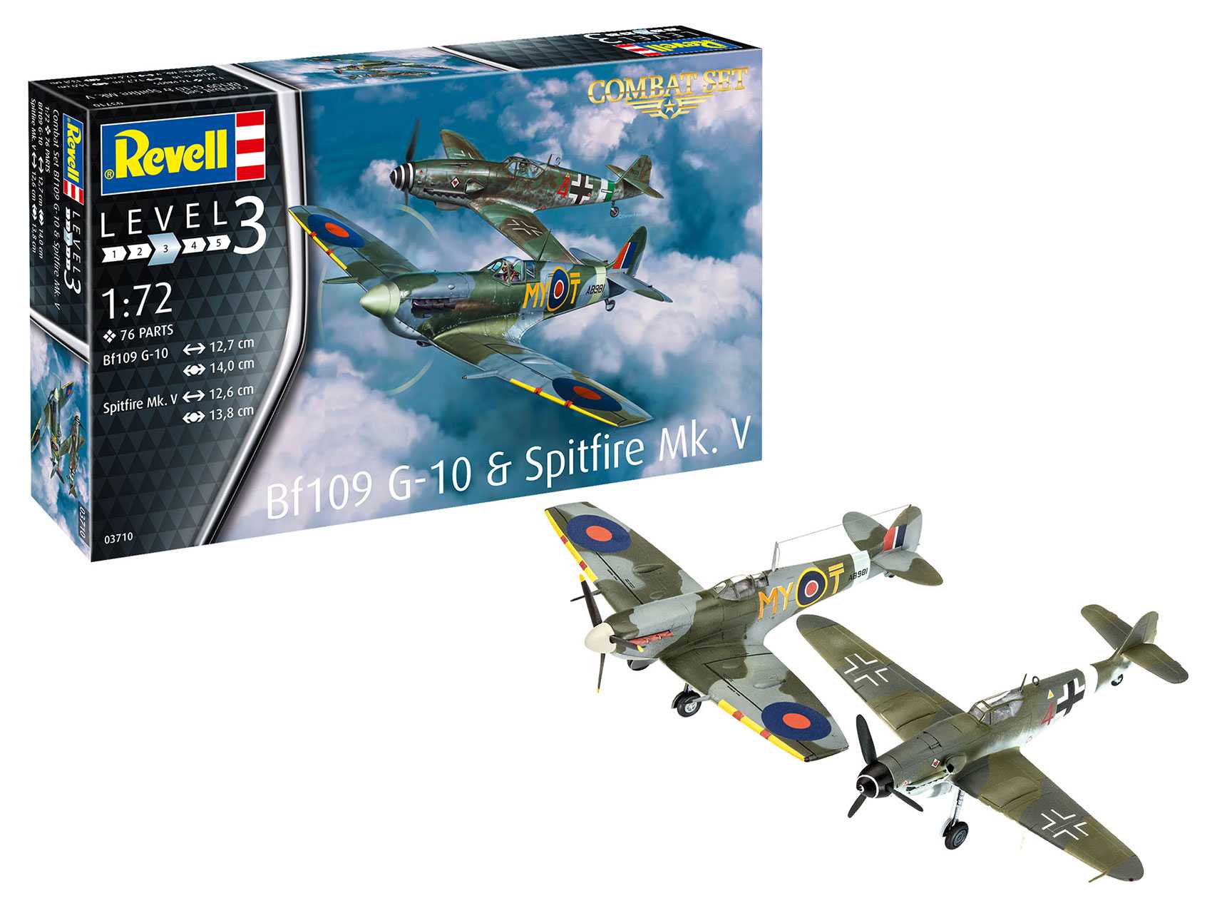 ModelSet letadla 63710 - Bf109G-10 & Spitfire Mk.V (1:72)