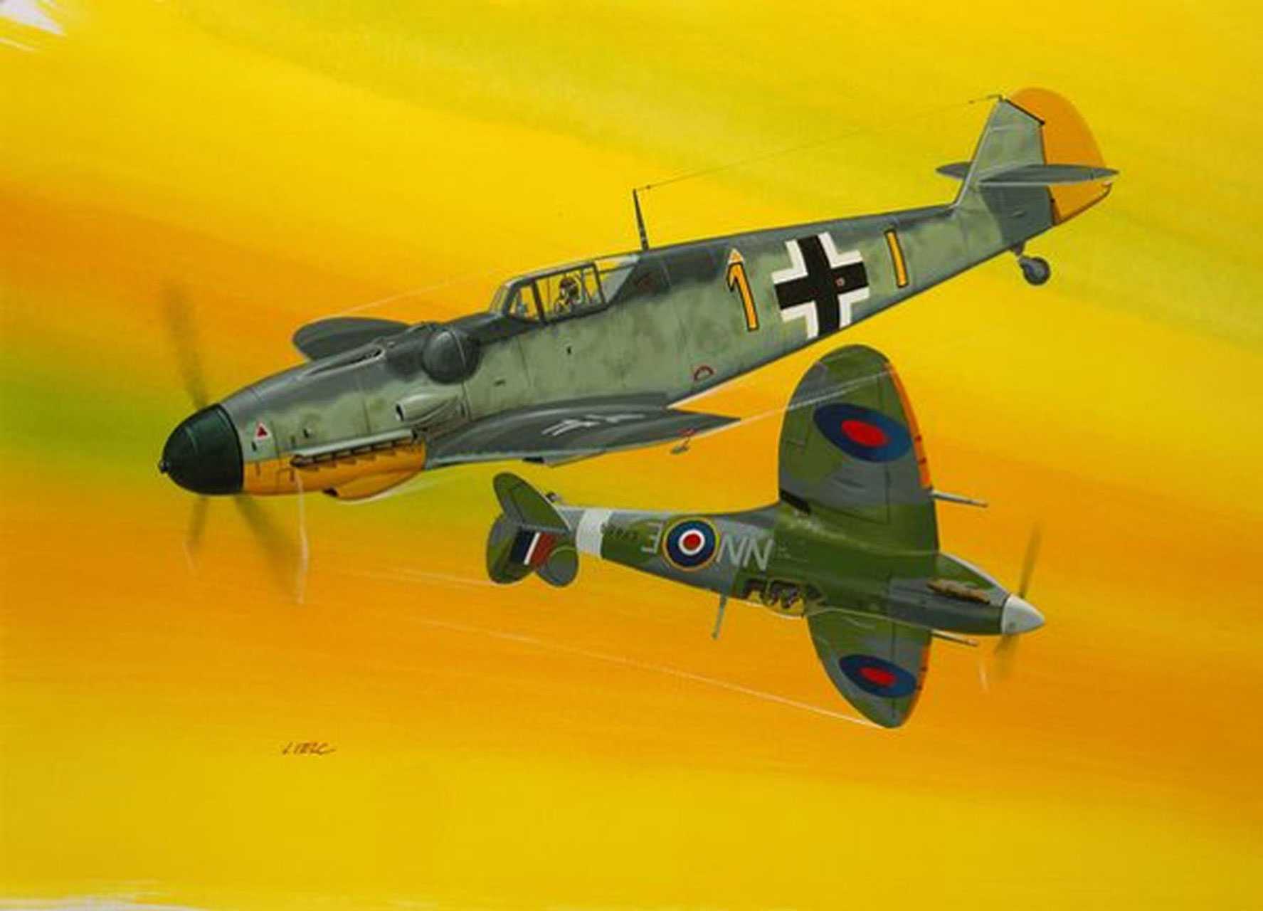 ModelSet letadla 63710 - Bf109G-10 & Spitfire Mk.V (1:72)