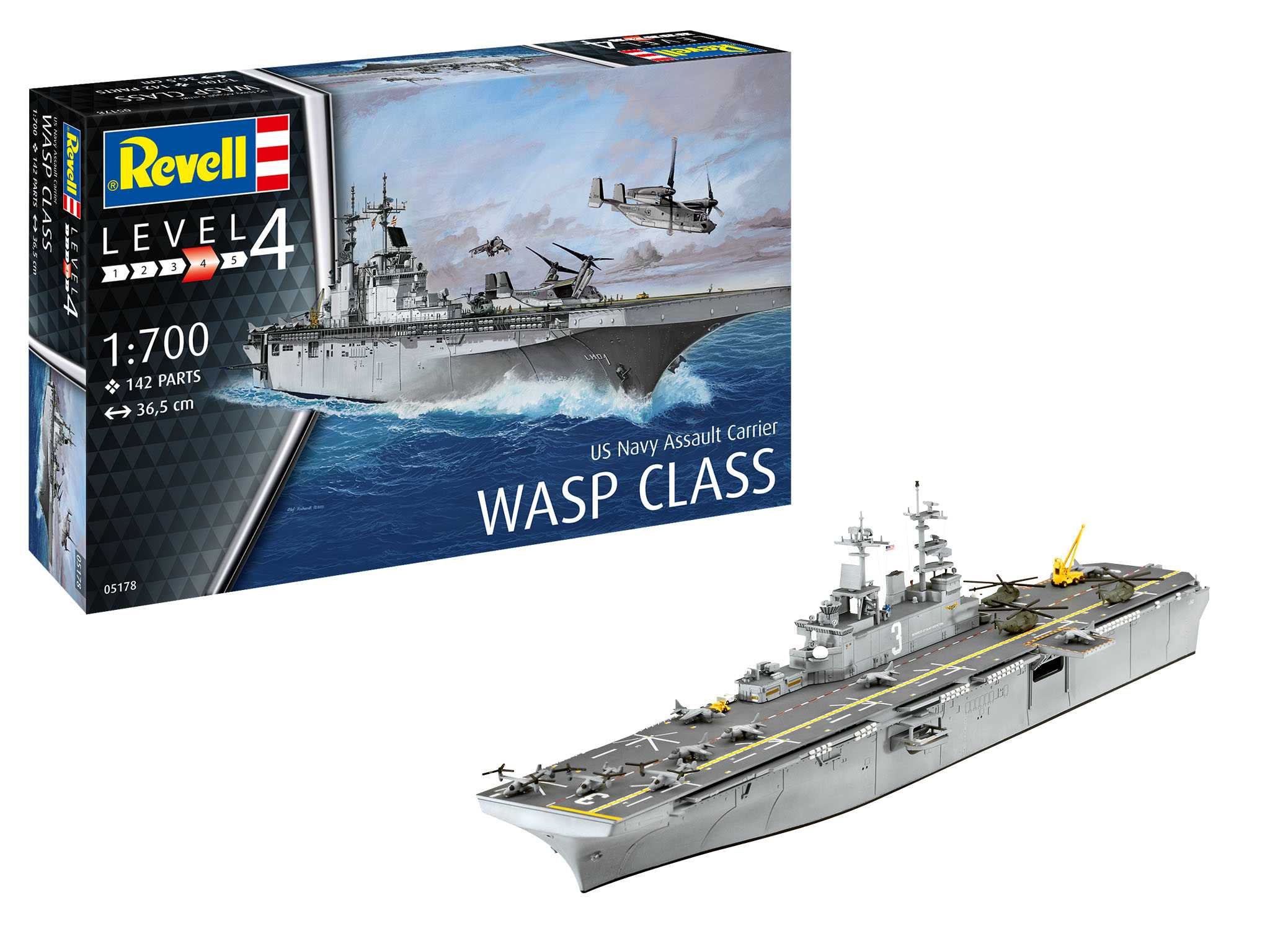 ModelSet loď 65178 - Assault Carrier USS WASP CLASS (1:700) 18-65178