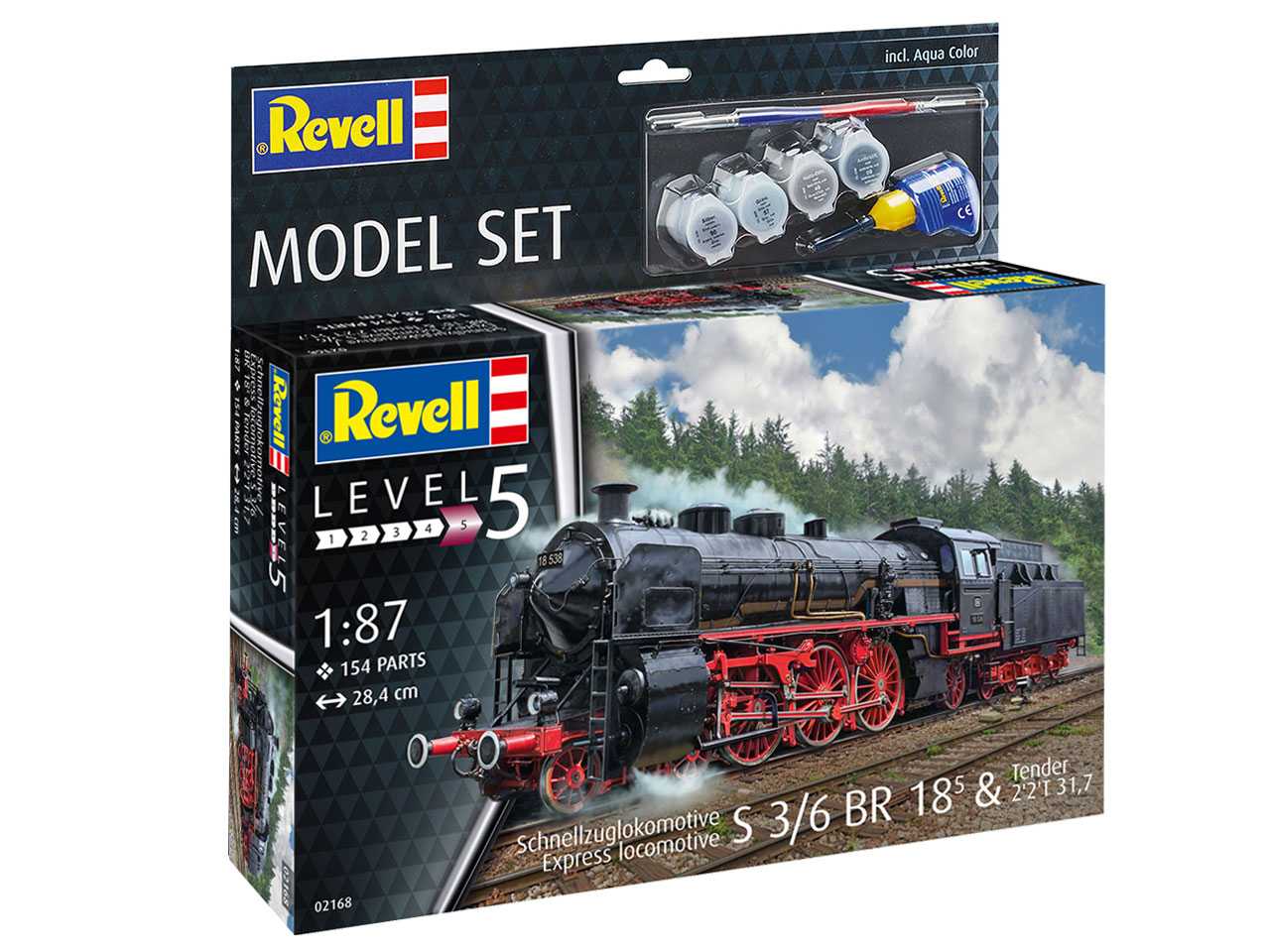 ModelSet lokomotíva 62168 - Express Loco S3/6 BR 18(5) with Tender (1:87) 18-62168