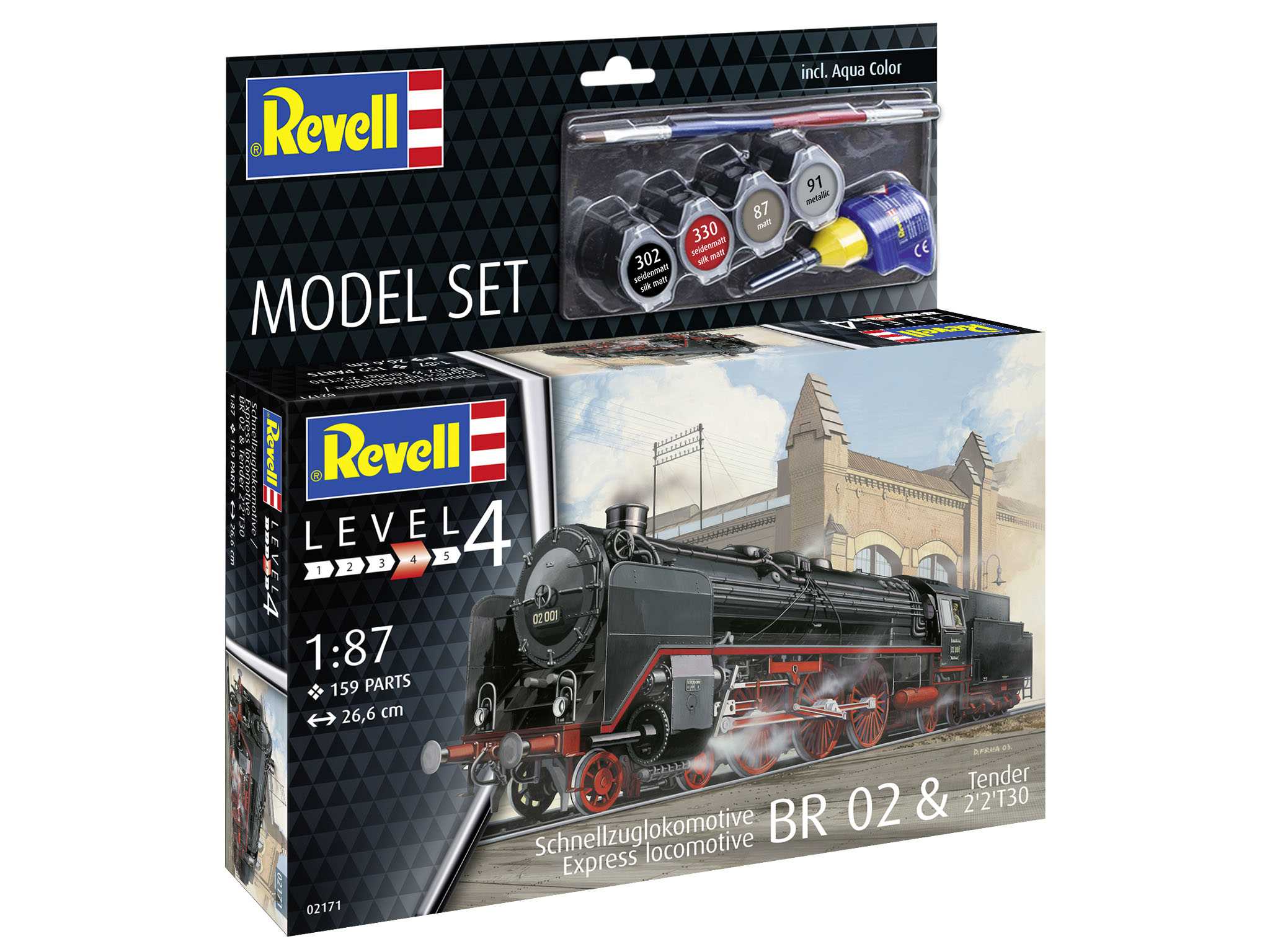 ModelSet lokomotiva 62171 - Express Locomotive BR02&Tender 2'2' T30 (1:87)