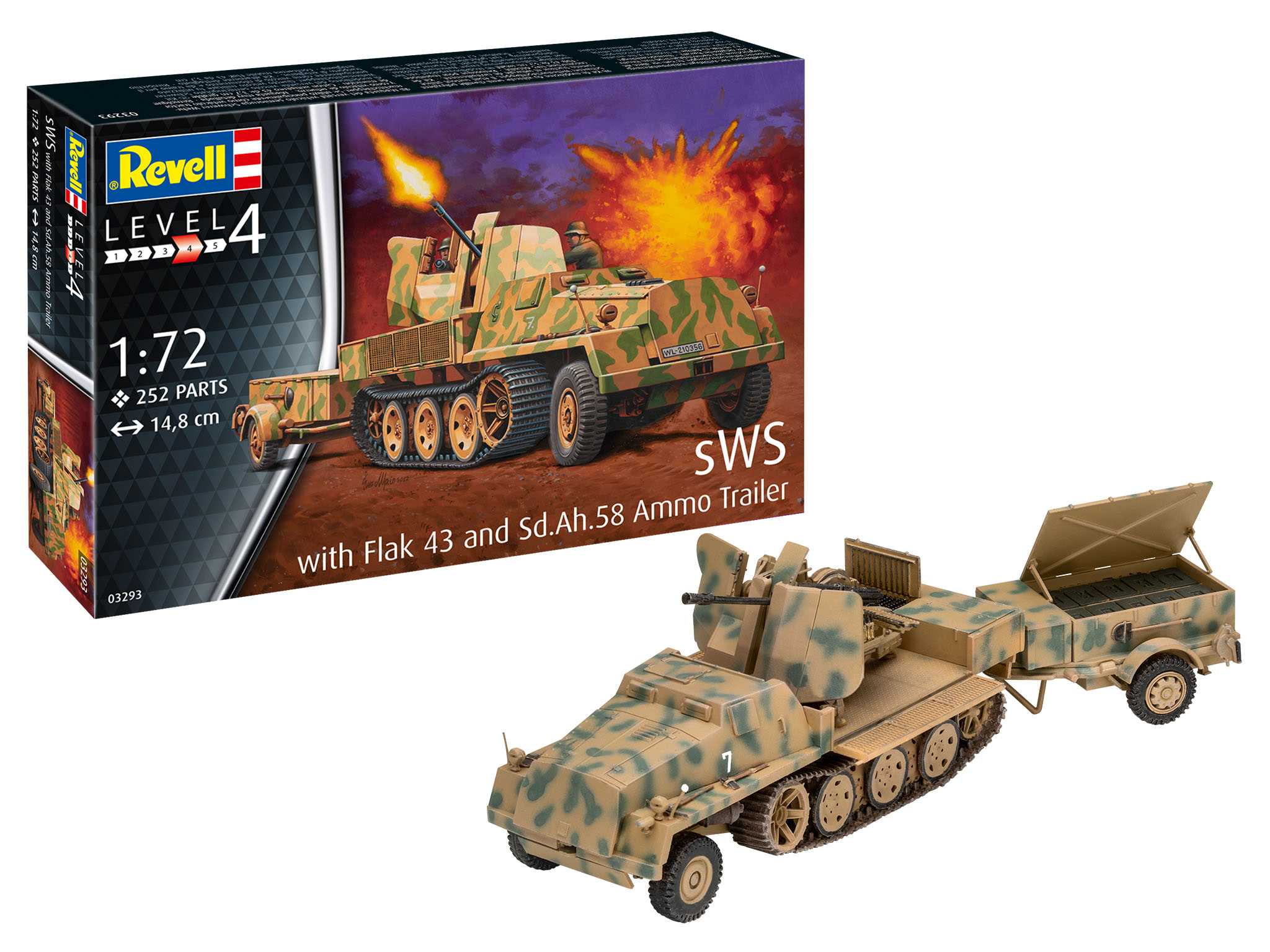 ModelSet military 63293 - sWS with Flak43 and Sd.Ah58 Ammo Trailer (1:72)