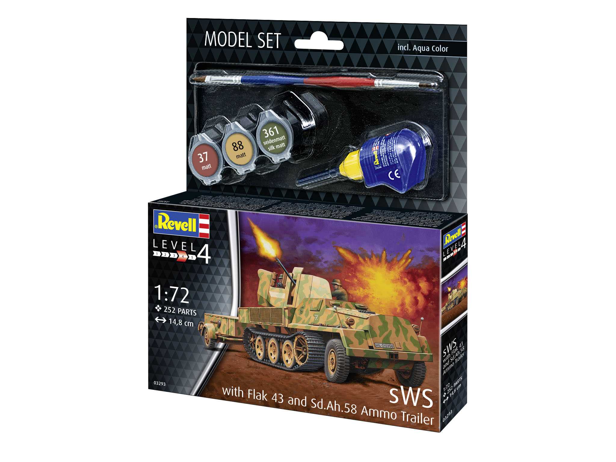ModelSet military 63293 - sWS with Flak43 and Sd.Ah58 Ammo Trailer (1:72)