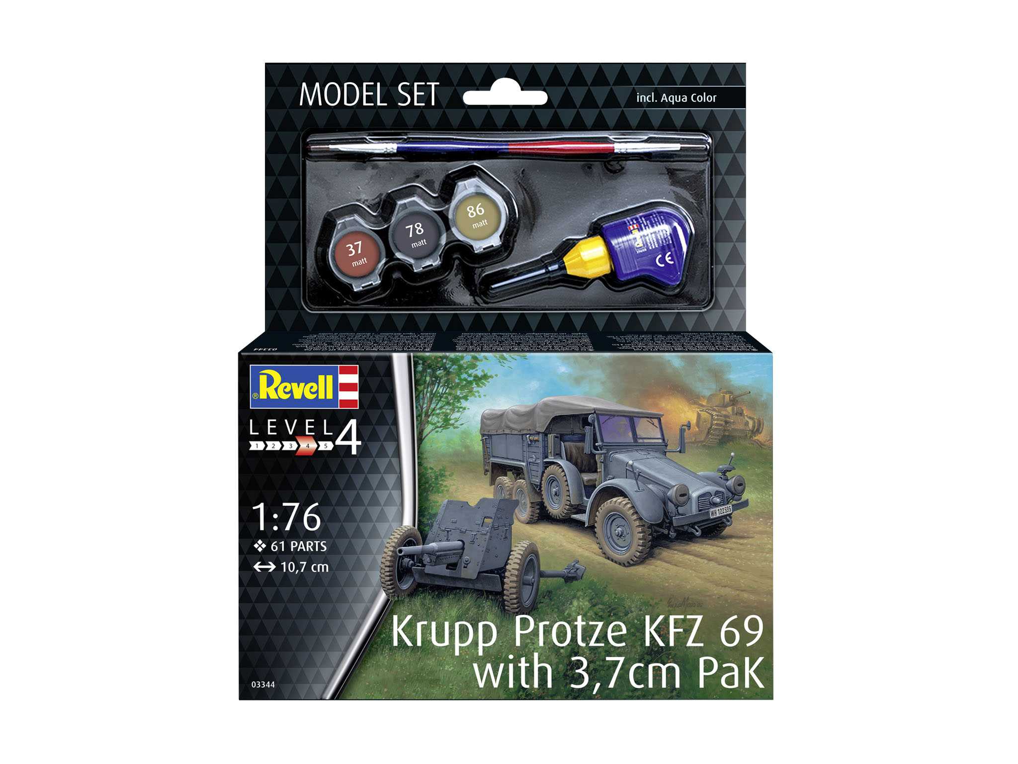 ModelSet military 63344 - Krupp Protze Kfz 69 with 3.7cm Pak (1:76)