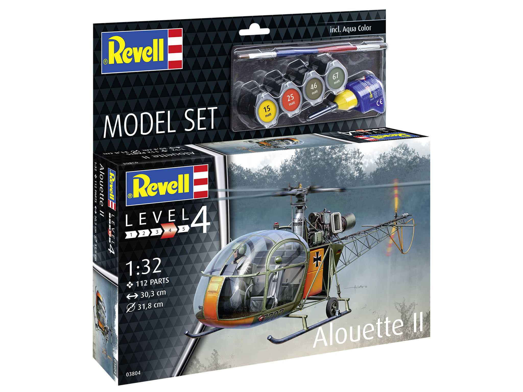 ModelSet vrtuľník 63804 - Alouette II (1:32) 18-63804
