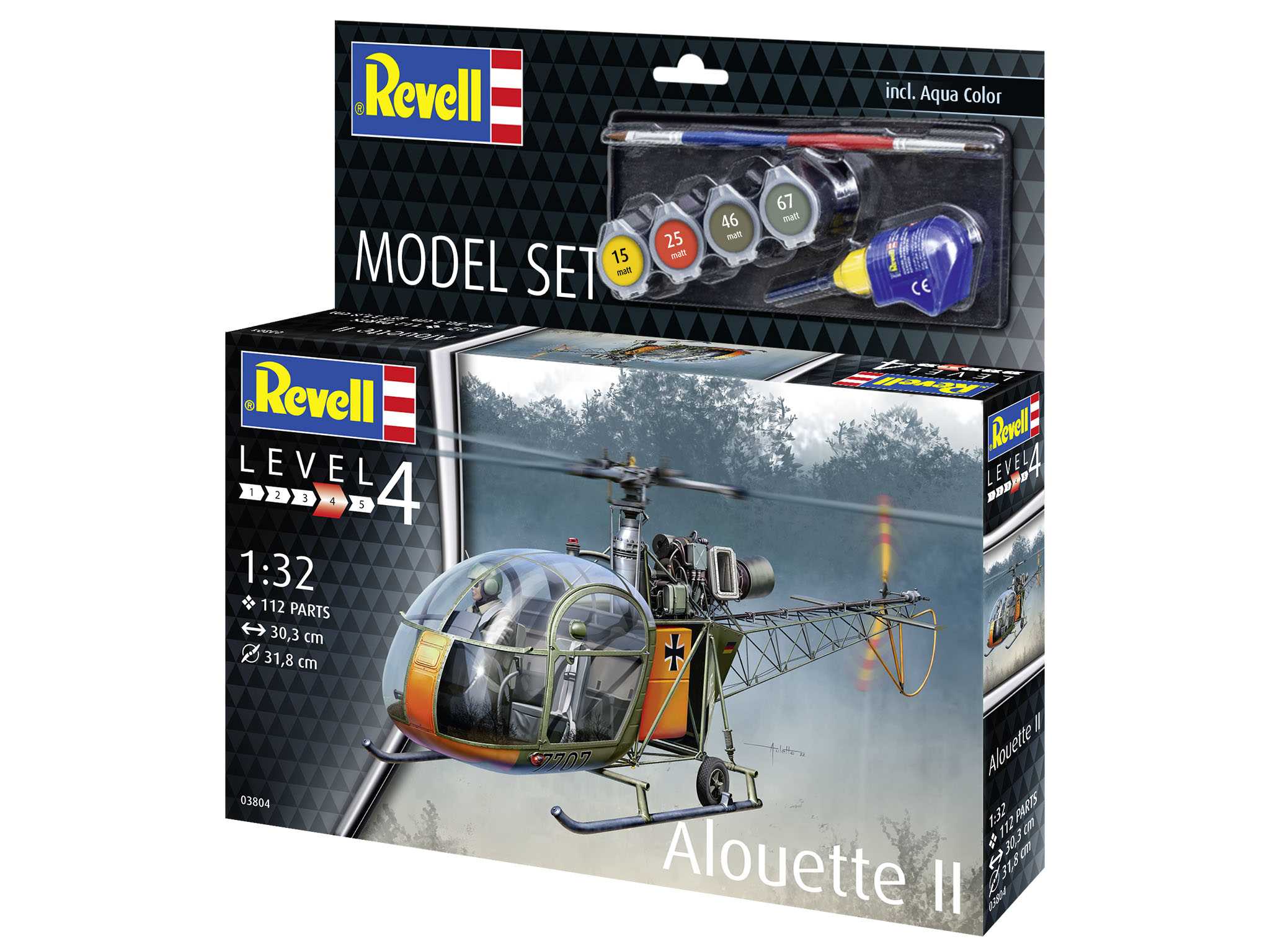 ModelSet vrtulník 63804 - Alouette II (1:32)