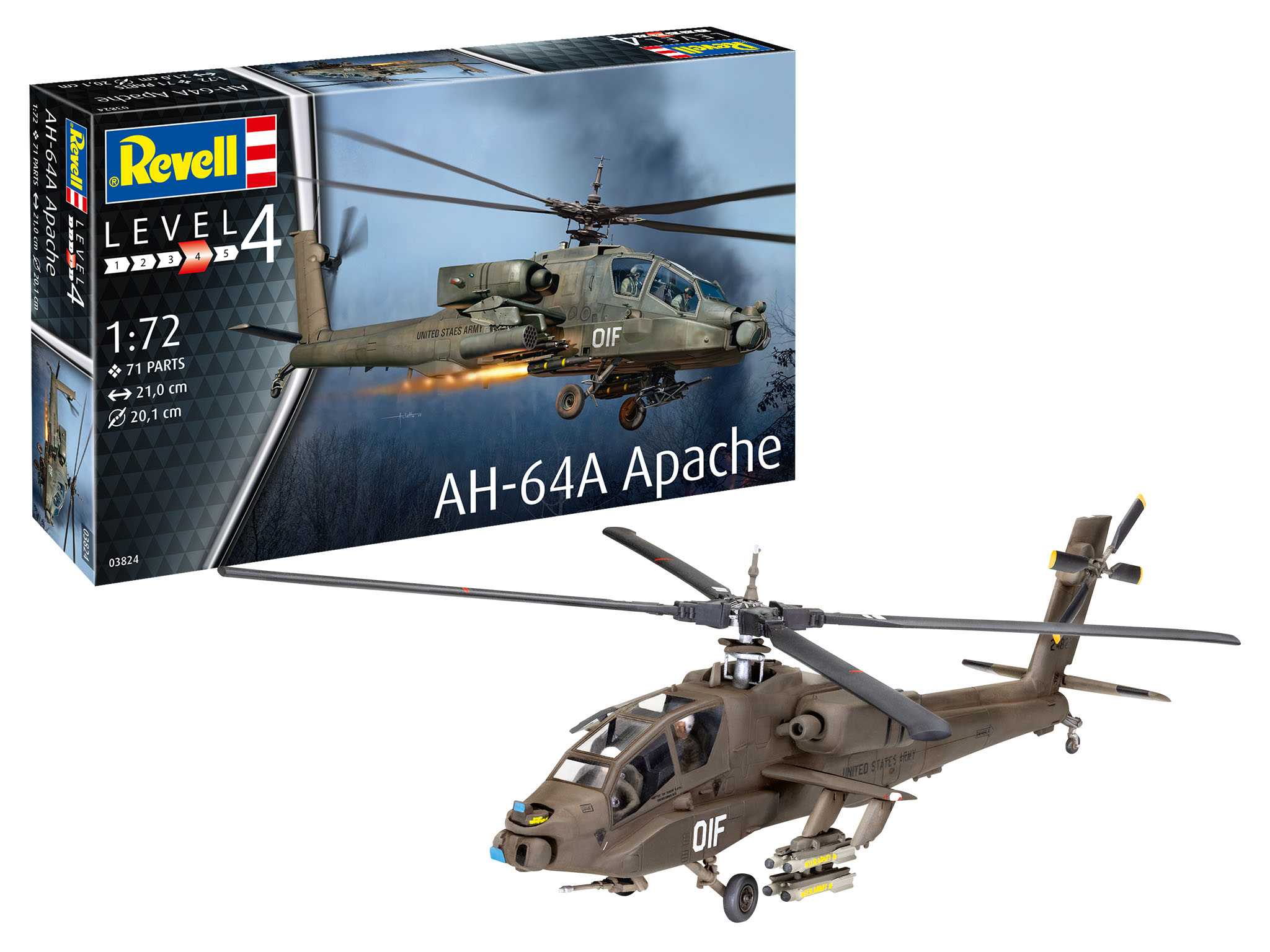 ModelSet vrtulník 63824 - AH-64A Apache (1:72)