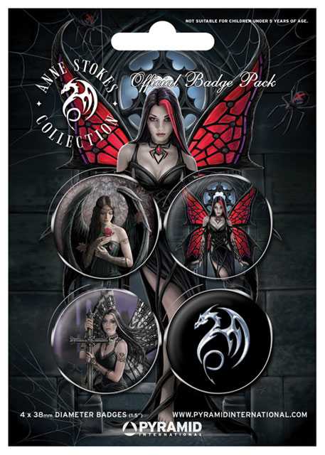 Placka set - Anne Stokes - Gothic - 4x38mm 07-4363